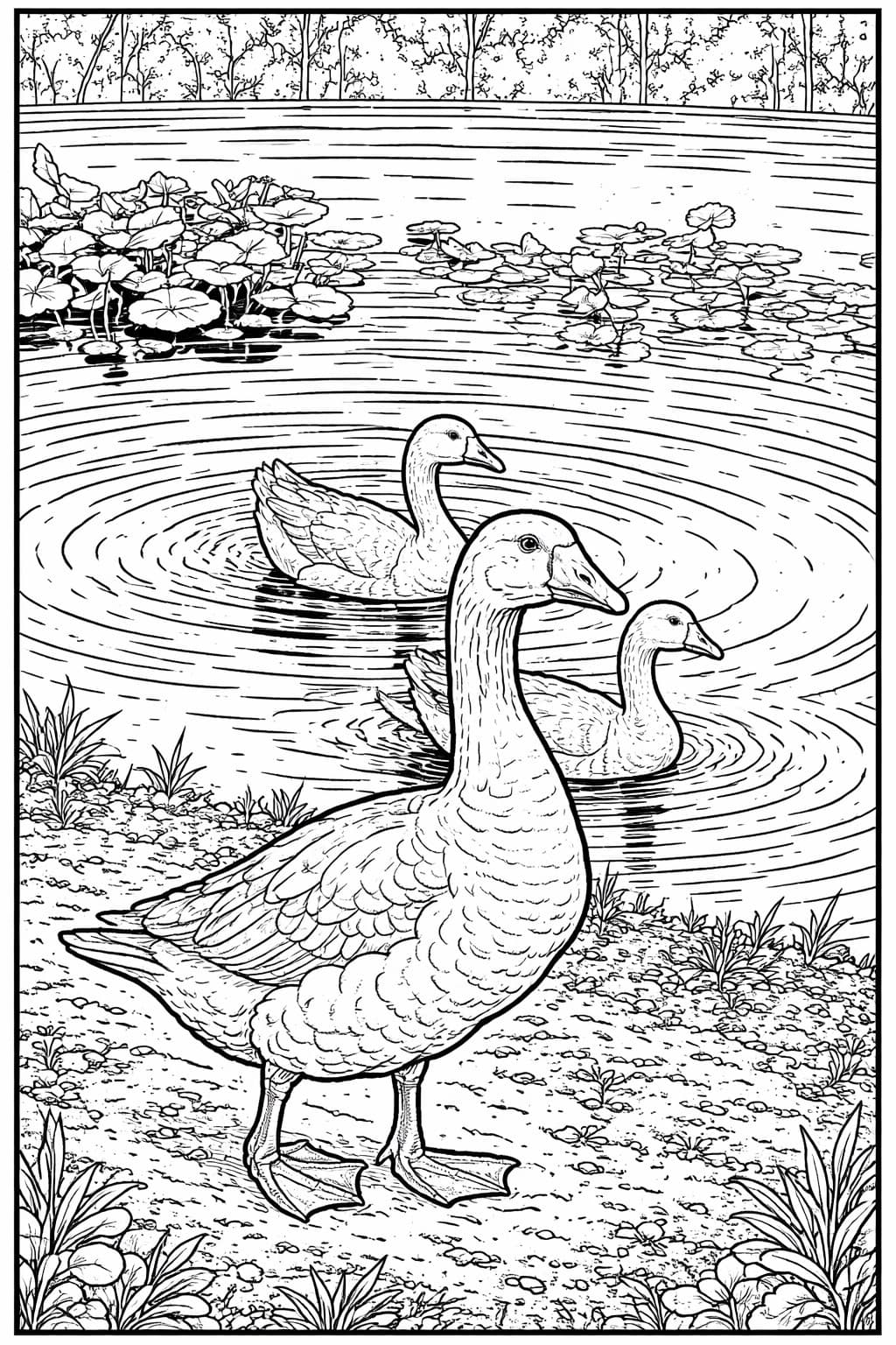 Geese in the Reeds
