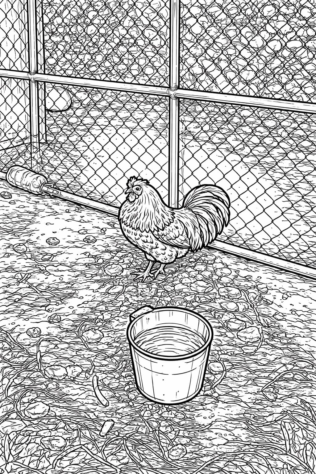 Rooster in the Pen